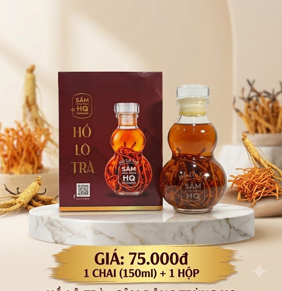 Chai Hồ Lô Trà Sâm Đông Trùng HQGANO 150ml